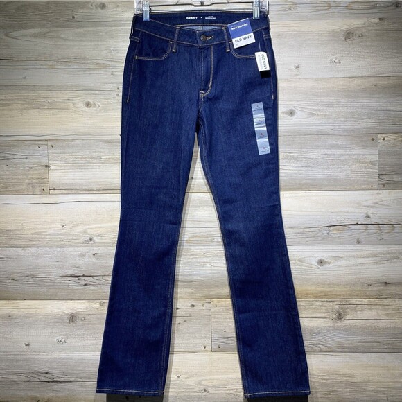 Old Navy Mid-Rise WOW Bootcut Jeans Size 4 W27 L31 Dark Wash Stretch NWT - Picture 1 of 7